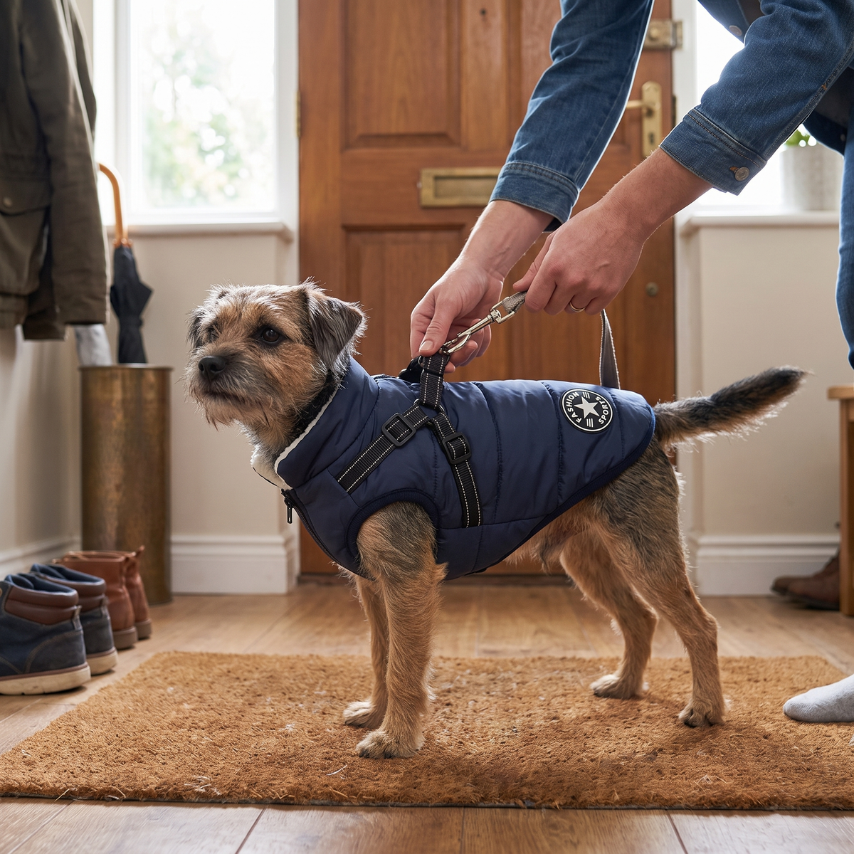 Dog Winter Jacket with Built-In Harness | Fleece Lined, S to 5XL