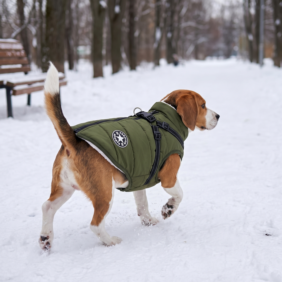 Dog Winter Jacket with Built-In Harness | Fleece Lined, S to 5XL