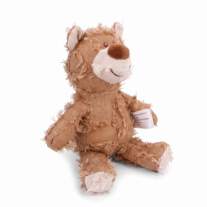 Tough Bear Dog Chew Toy | Stitched Patchwork Fabric, 3 Colors