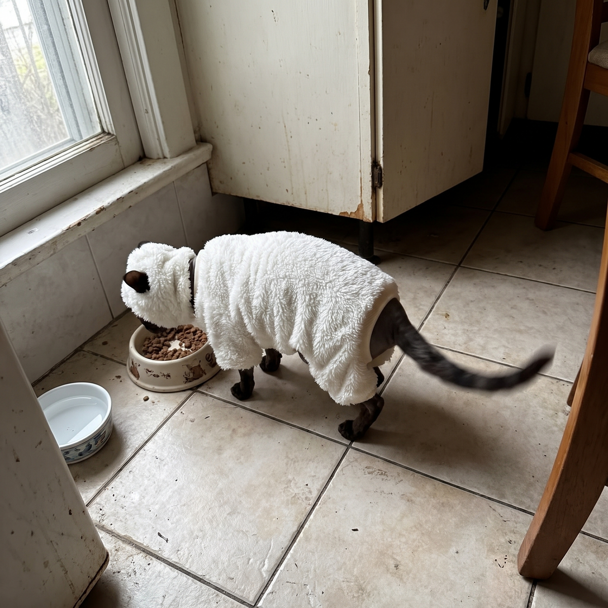 Sheep Cat Costume with Hood | Plush Sphynx Outfit, XS to 2XL