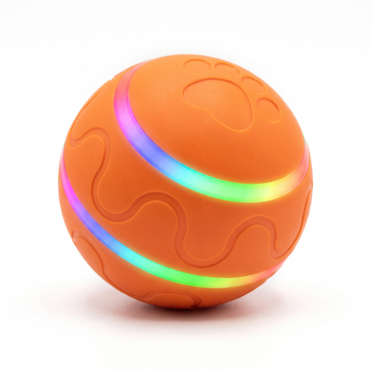 Self-Rolling Dog Ball with LED Lights | Interactive Toy, 3.1 in