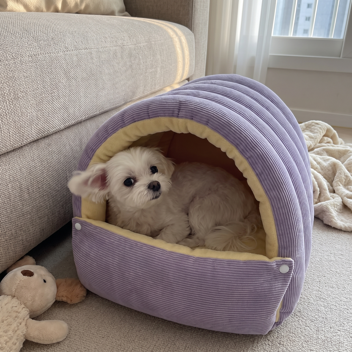 Cat Cave Bed, Tunnel Shape | Opens Flat, Removable Lining, S to L