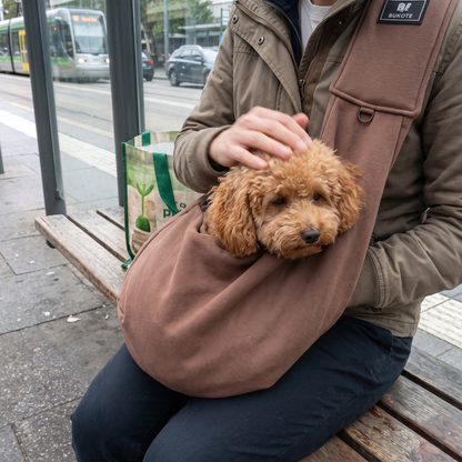 Dog Sling Carrier, Hands-Free | Adjustable Strap, Safety Hook