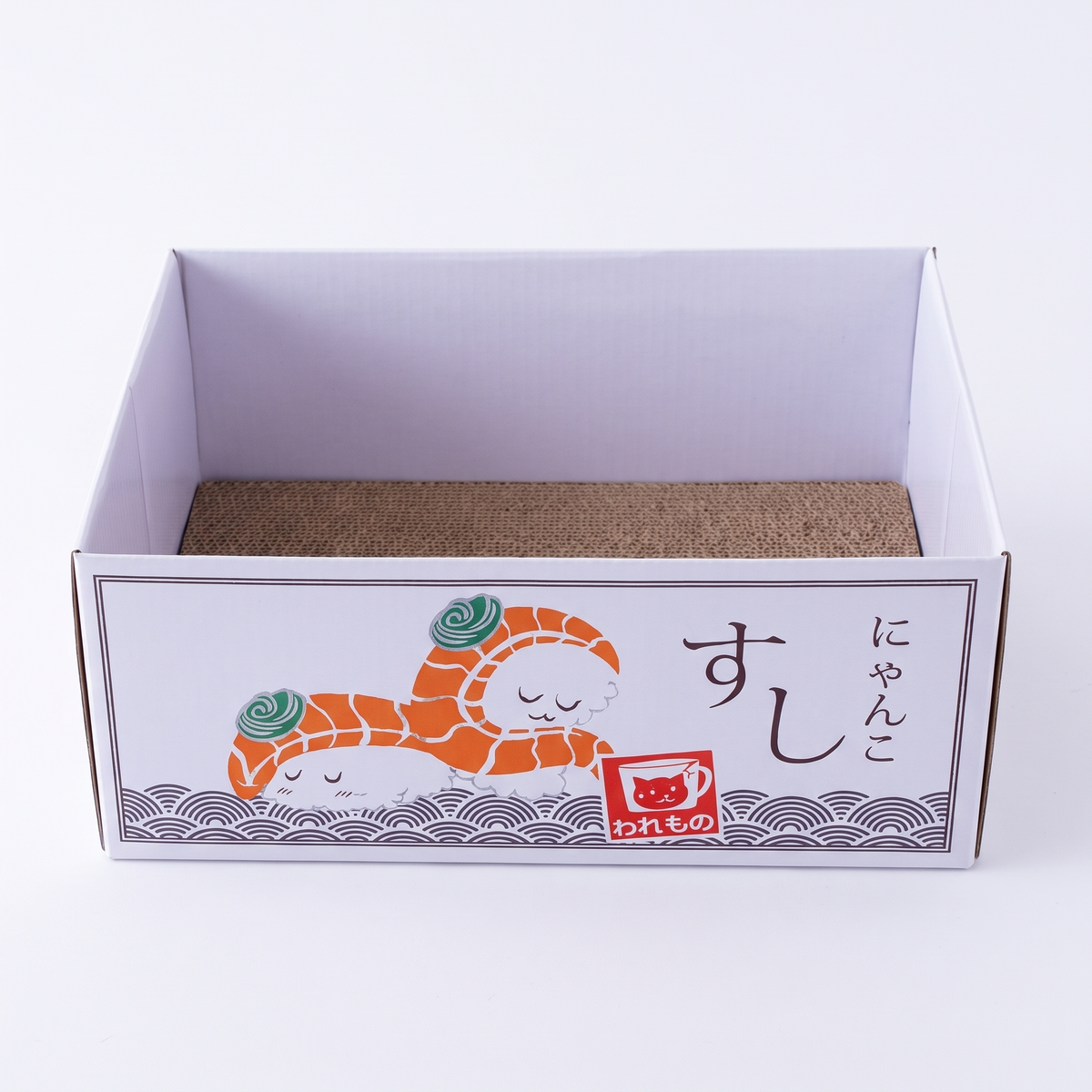 Cardboard Cat Scratcher Box Bed | Japanese Print Designs | 2 Sizes