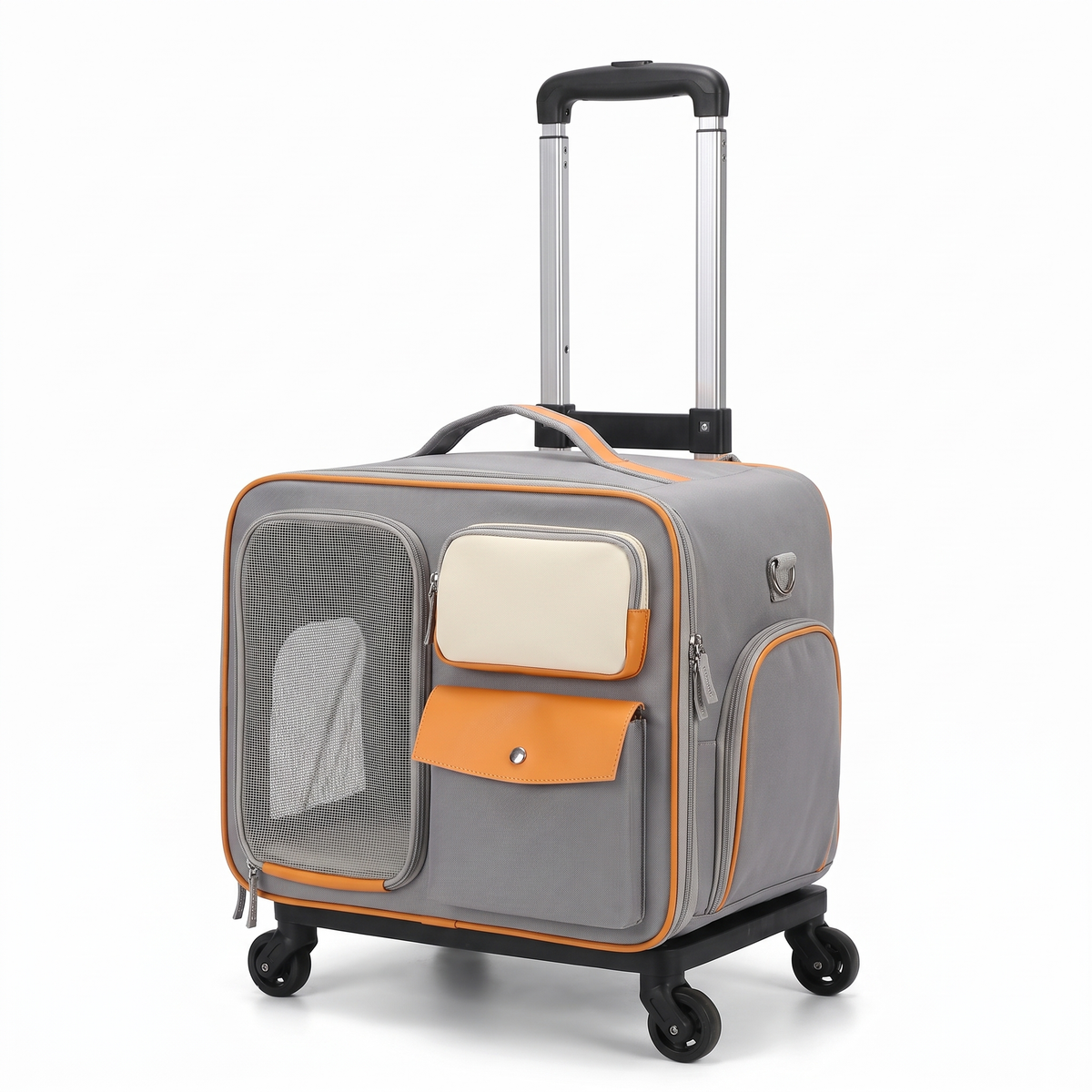 Cat Carrier with Wheels | Detachable Trolley, Shoulder Strap | 2 Colors