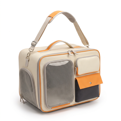 Cat Carrier with Wheels | Detachable Trolley, Shoulder Strap | 2 Colors