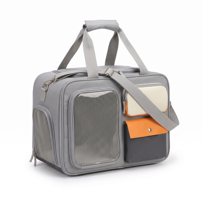 Cat Carrier with Wheels | Detachable Trolley, Shoulder Strap | 2 Colors