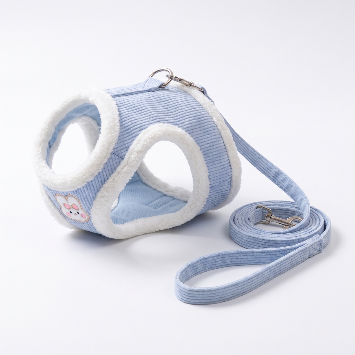 Cat Vest Harness and Leash Set | Rabbit Patch, Plush Trim | XXS to L