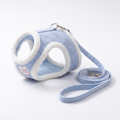 Cat Vest Harness and Leash Set | Rabbit Patch, Plush Trim | XXS to L