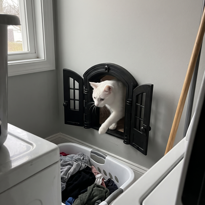 Cat Door for Doors and Walls | Arched Double Door Design | Lockable