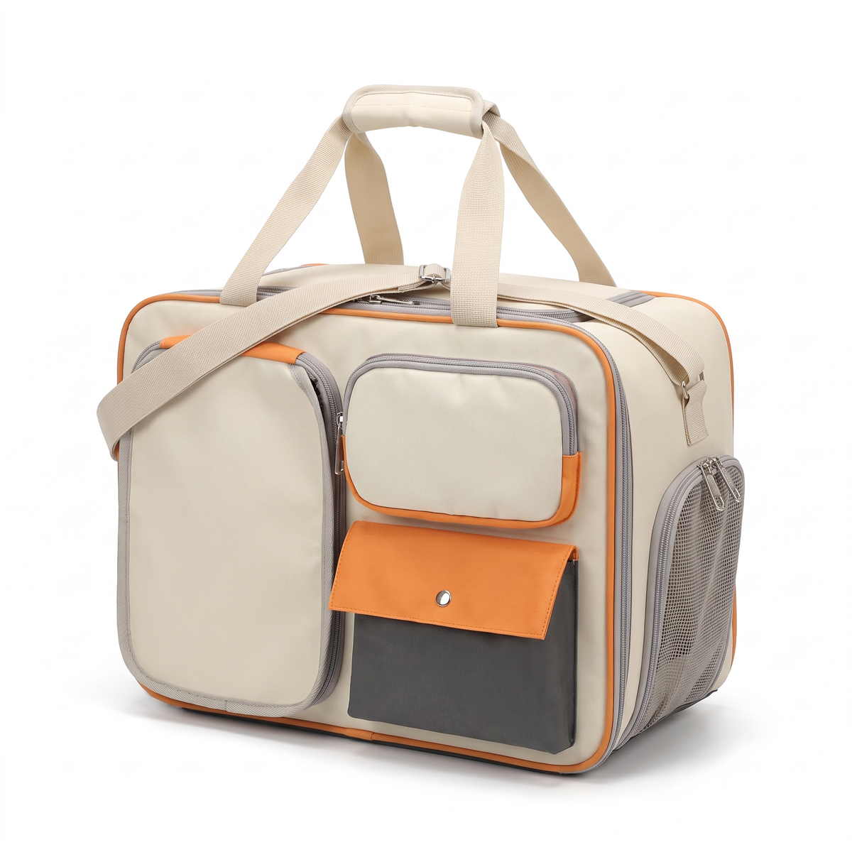 Cat Carrier with Wheels | Detachable Trolley, Shoulder Strap | 2 Colors
