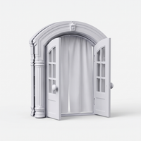 Door with Curtain