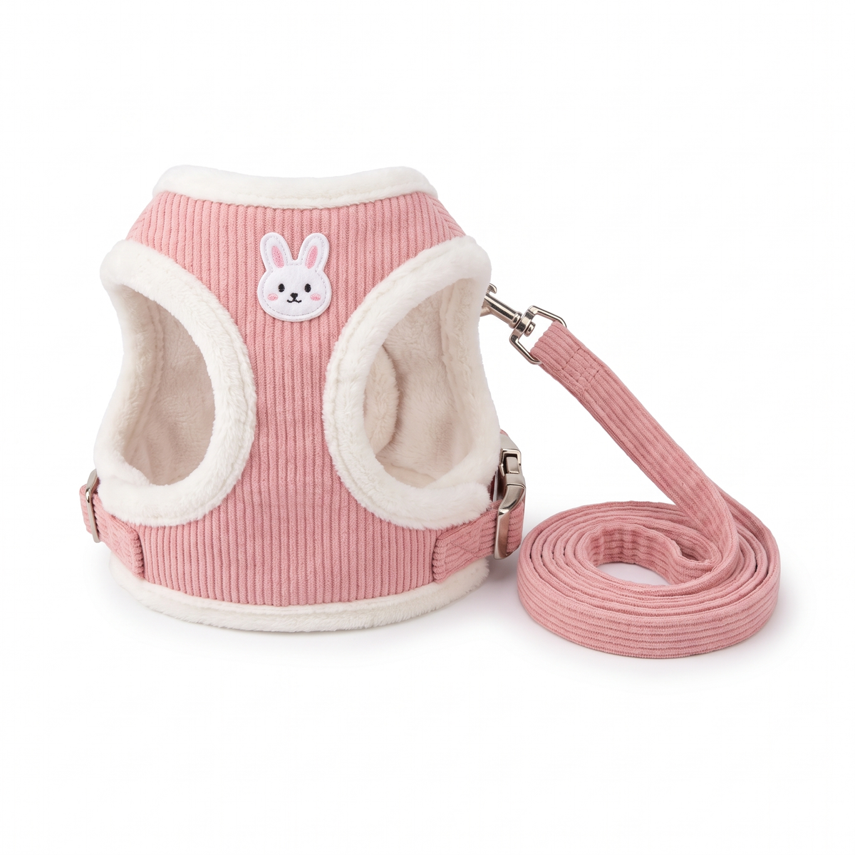 Cat Vest Harness and Leash Set | Rabbit Patch, Plush Trim | XXS to L