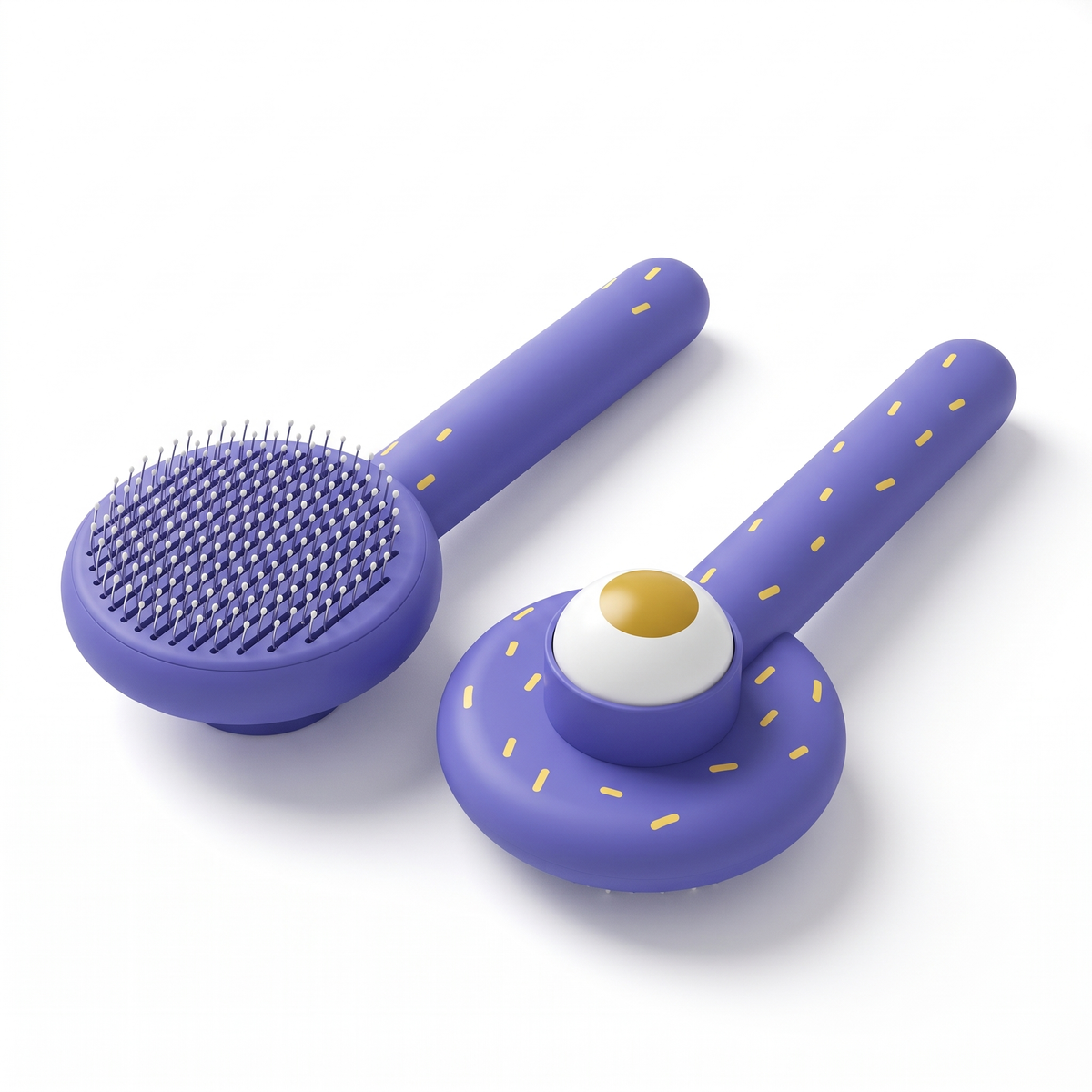 Self-Cleaning Cat Brush | One-Press Hair Release | Steel Bristles