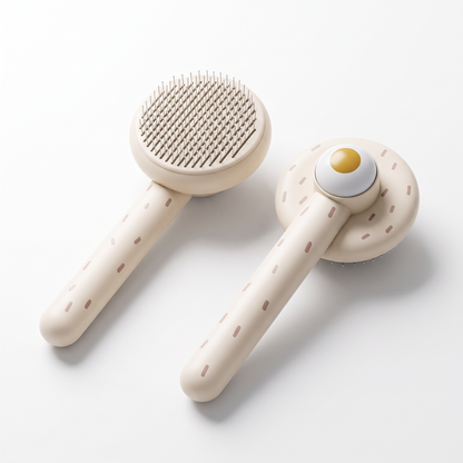 Self-Cleaning Cat Brush | One-Press Hair Release | Steel Bristles