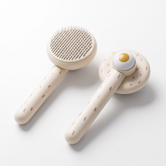 Self-Cleaning Cat Brush | One-Press Hair Release | Steel Bristles