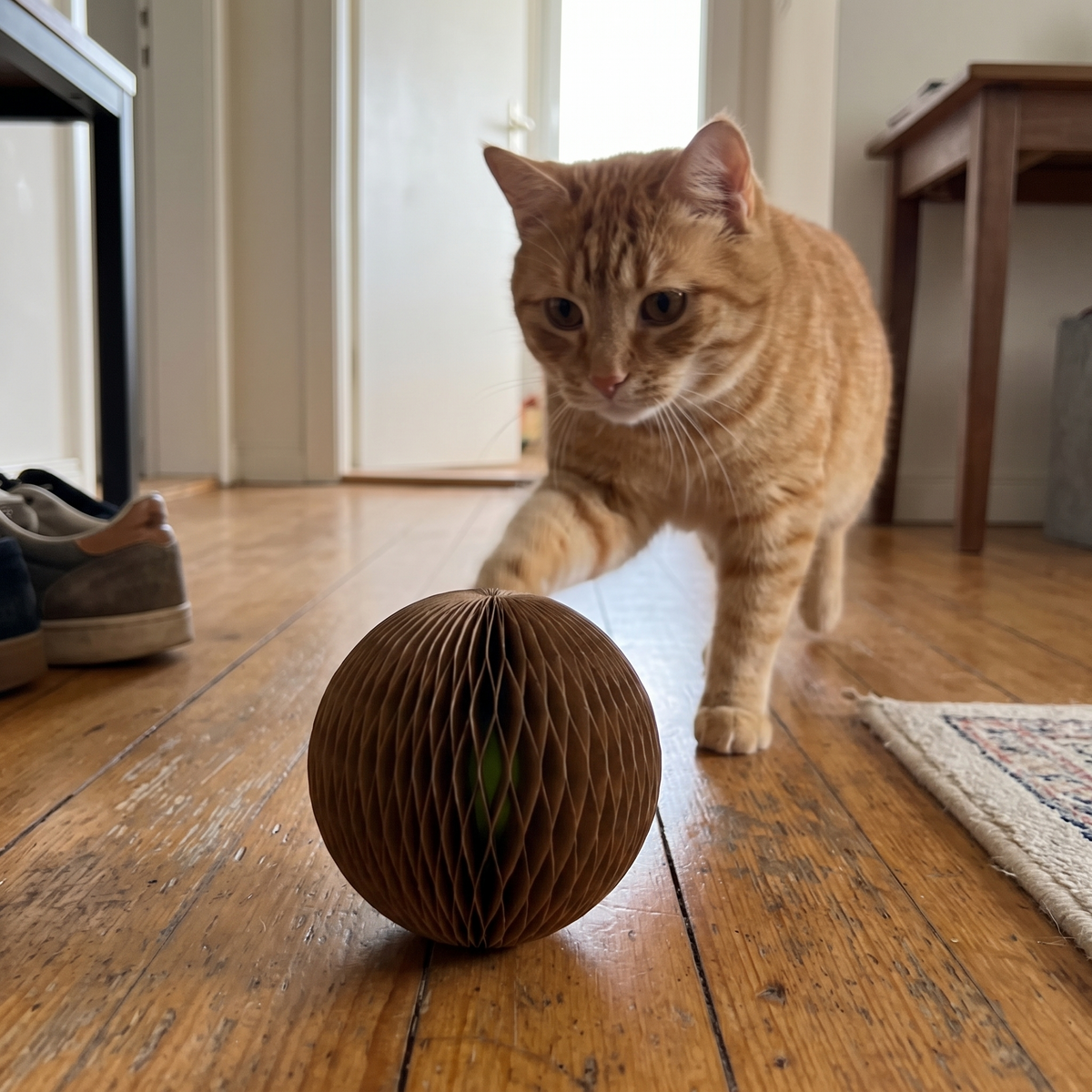 Cardboard Cat Scratcher Ball | Honeycomb with Inner Ball