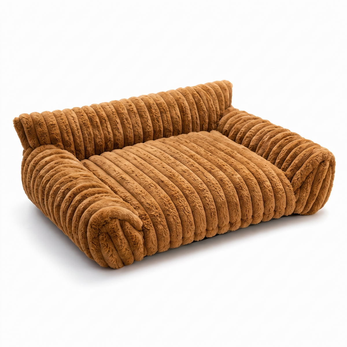 Plush Pet Sofa Bed with Bolsters | Washable Cover | S to L