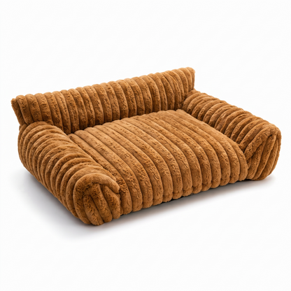 Plush Pet Sofa Bed with Bolsters | Washable Cover | S to L