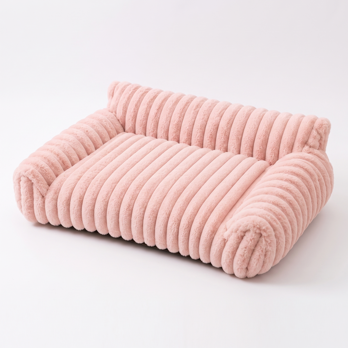 Plush Pet Sofa Bed with Bolsters | Washable Cover | S to L