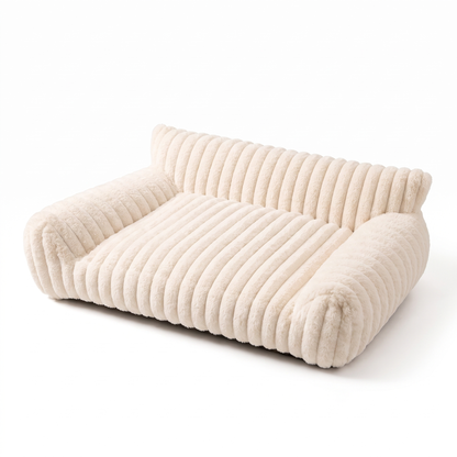 Plush Pet Sofa Bed with Bolsters | Washable Cover | S to L