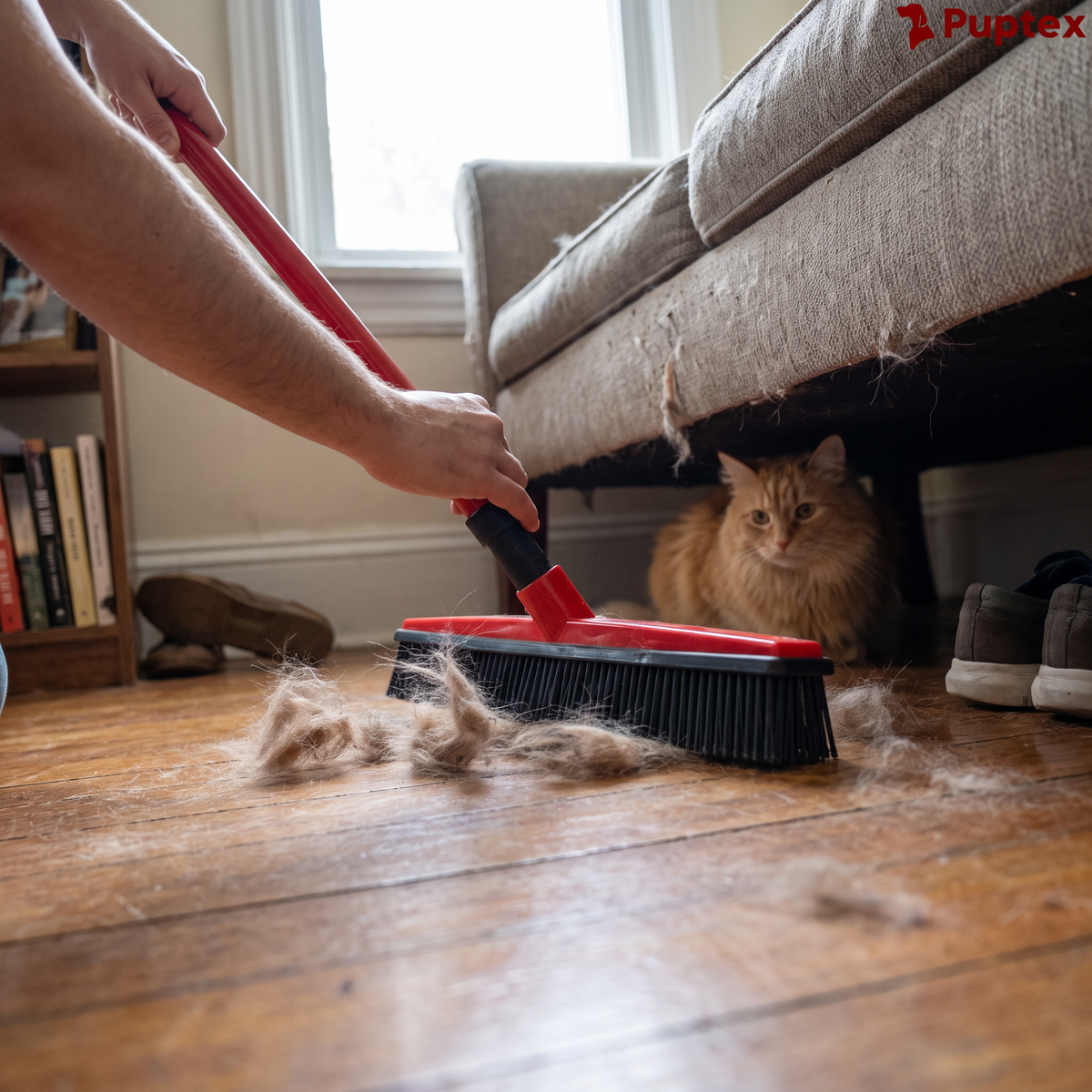 Pet Hair Removal Broom | Silicone Bristles for Carpet and Floors