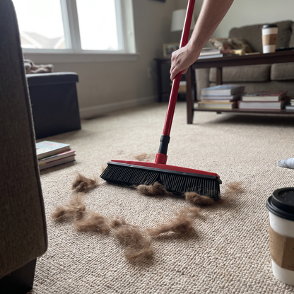 Pet Hair Removal Broom | Silicone Bristles for Carpet and Floors