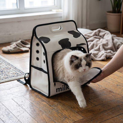 Cat Carrier Backpack, Milk Carton Design | Clear Front Panel, Backpack or Tote