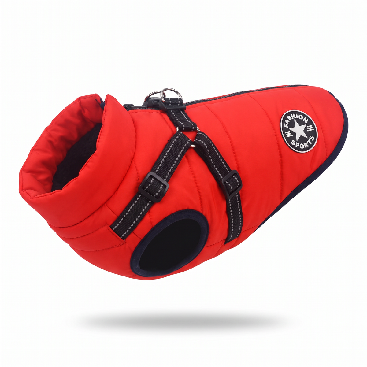 Padded Dog Coat with Built-In Harness | Reflective Trim, S to 5XL
