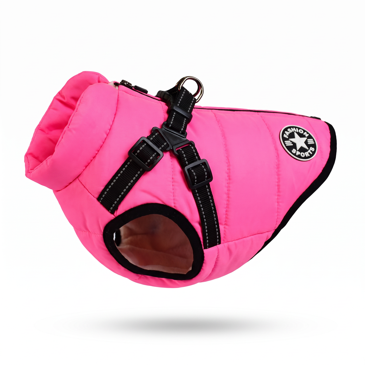 Padded Dog Coat with Built-In Harness | Reflective Trim, S to 5XL