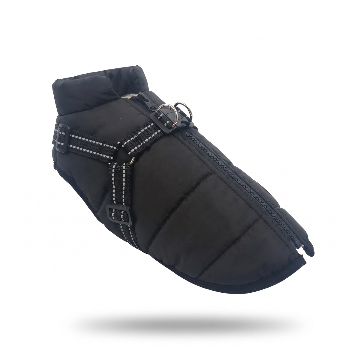 Padded Dog Coat with Built-In Harness | Reflective Trim, S to 5XL