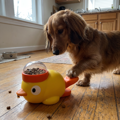 Duck Treat Dispenser for Dogs | Paw-Press Puzzle Feeder