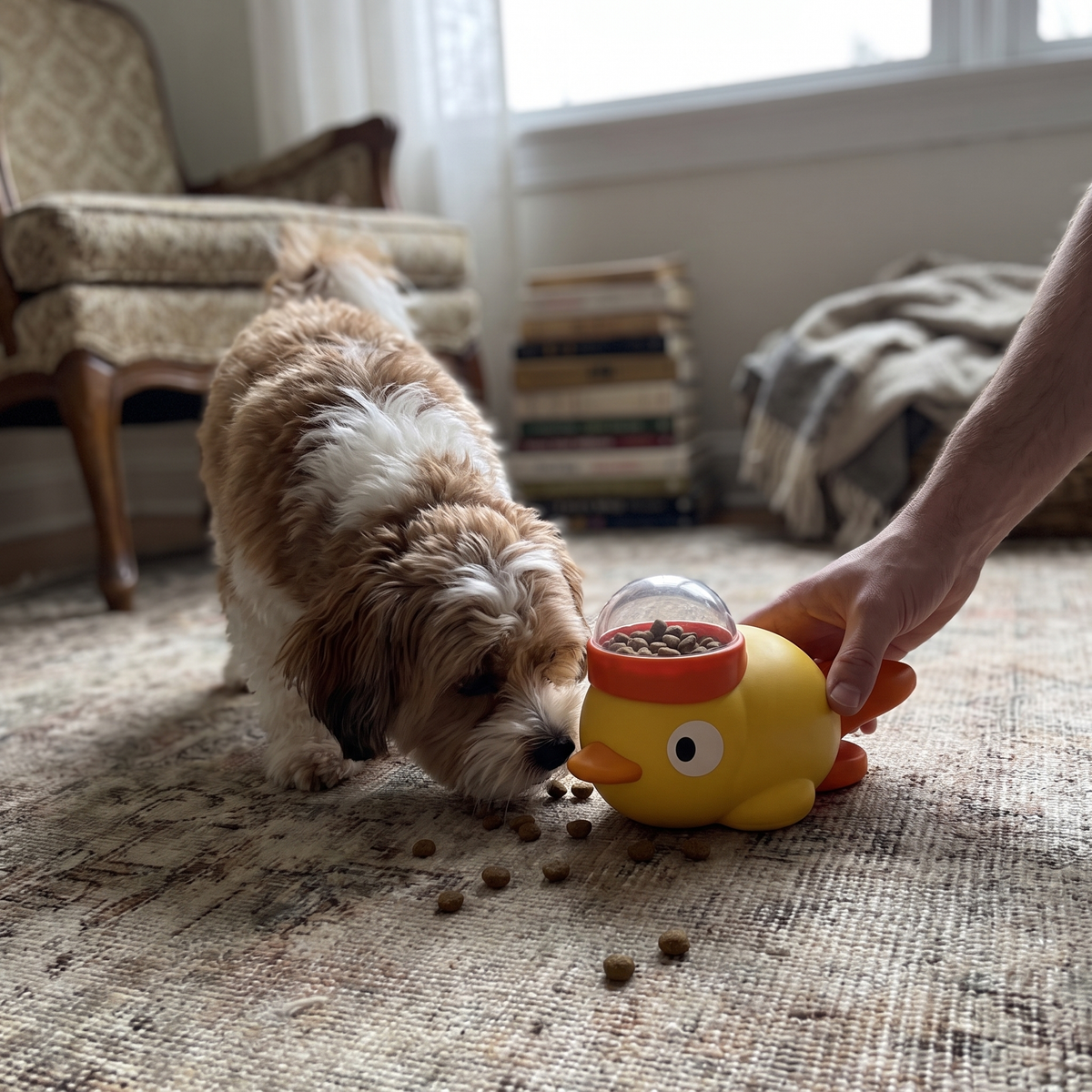 Duck Treat Dispenser for Dogs | Paw-Press Puzzle Feeder