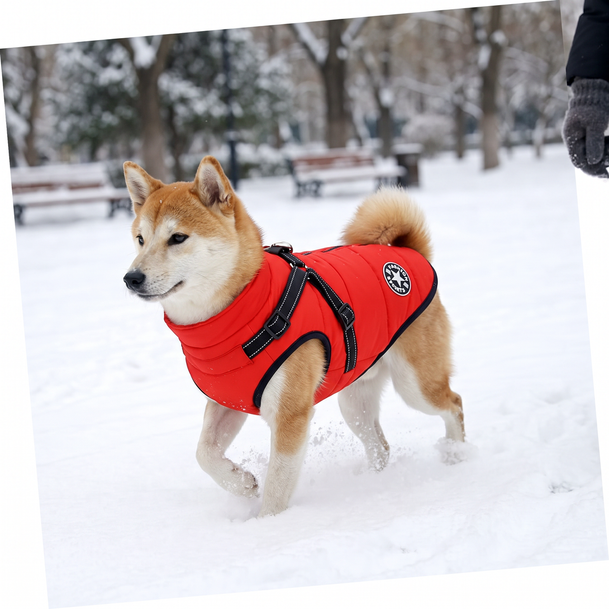 Padded Dog Coat with Built-In Harness | Reflective Trim, S to 5XL