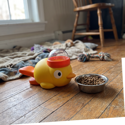 Duck Treat Dispenser for Dogs | Paw-Press Puzzle Feeder