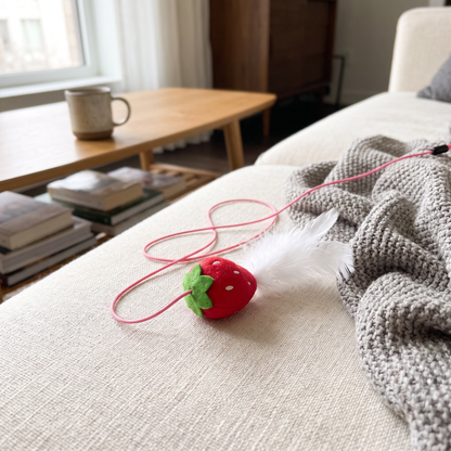 Cat Teaser Wand, Snack Stick Design | Plush Fruit and Bell, 11.8 in