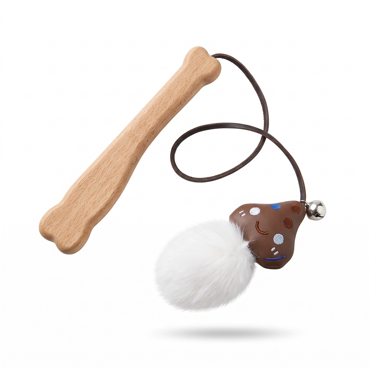 Cat Teaser Wand, Snack Stick Design | Plush Fruit and Bell, 11.8 in