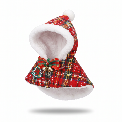 Christmas Cat Cape Costume | Hooded or Collar Style, Plaid, XS to L