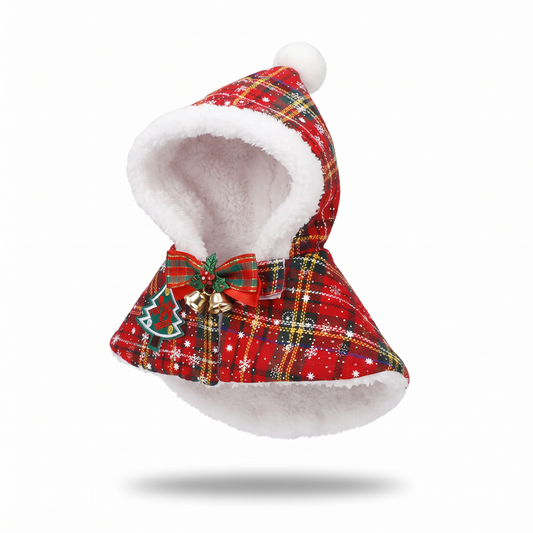 Christmas Cat Cape Costume | Hooded or Collar Style, Plaid, XS to L