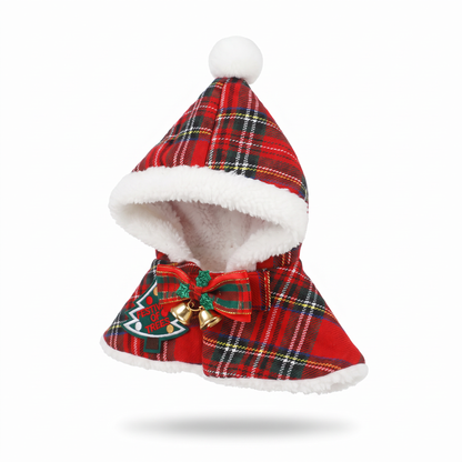 Christmas Cat Cape Costume | Hooded or Collar Style, Plaid, XS to L