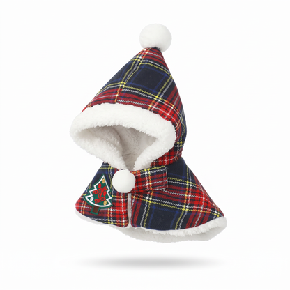 Christmas Cat Cape Costume | Hooded or Collar Style, Plaid, XS to L