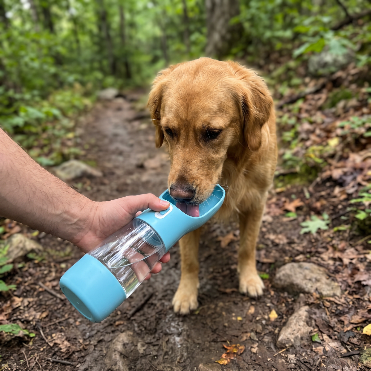 Dog Water Bottle with Food Container | 2-in-1, Leak-Proof, Portable