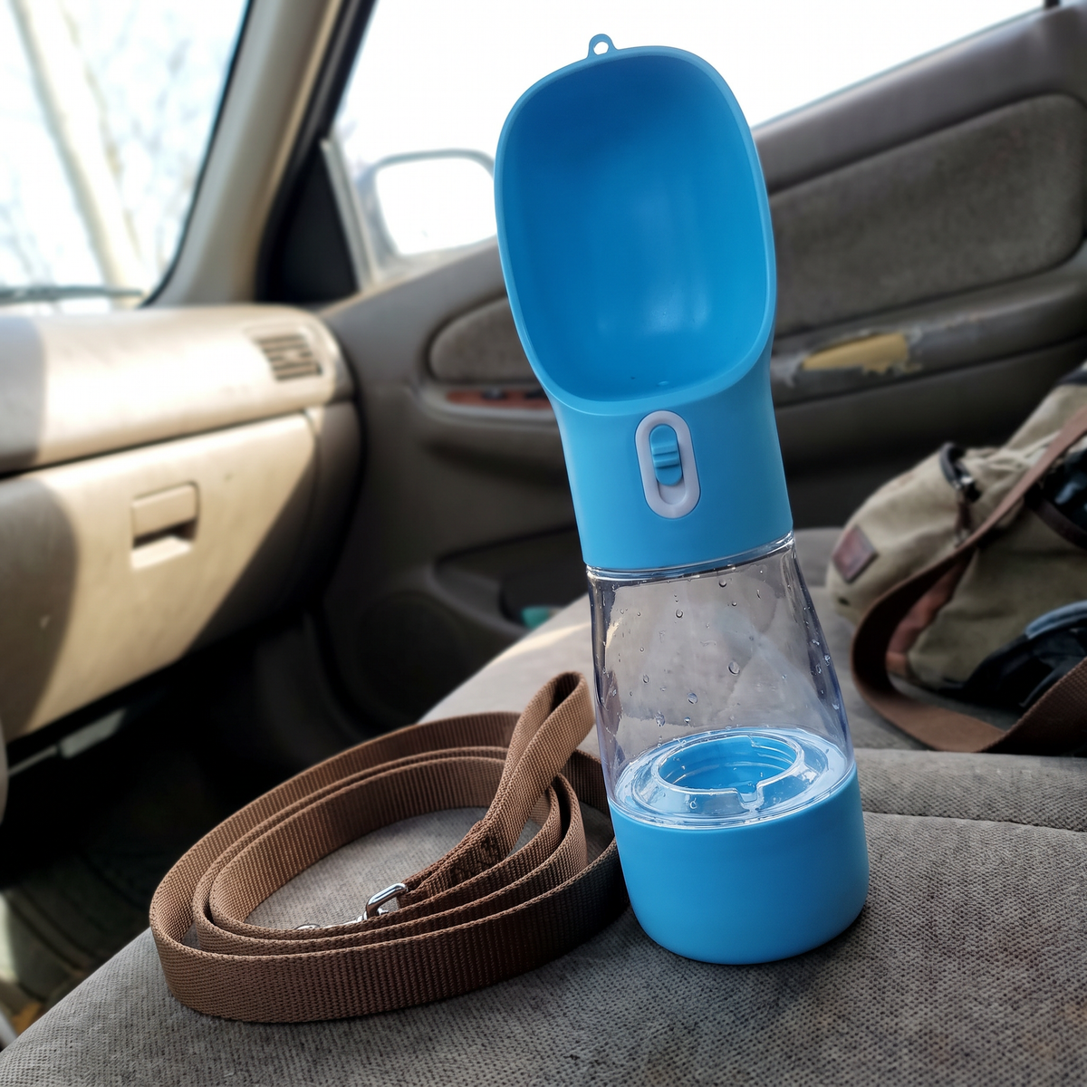 Dog Water Bottle with Food Container | 2-in-1, Leak-Proof, Portable