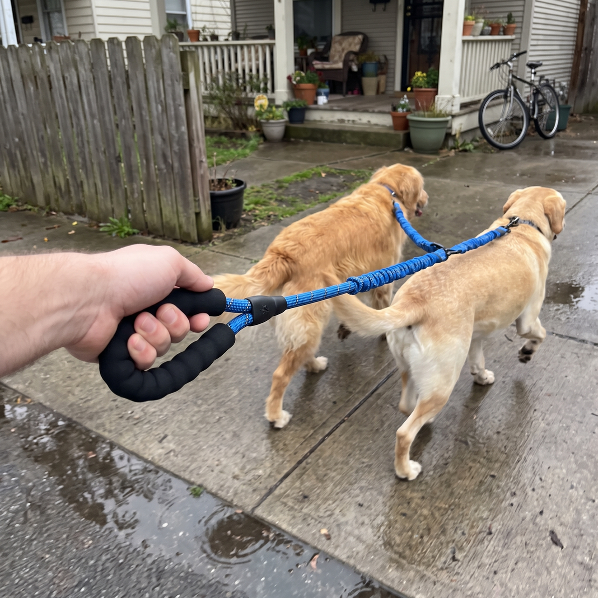 Double Dog Leash for Two Dogs | Tangle-Free Swivel, Bungee Leads, 10 Colors