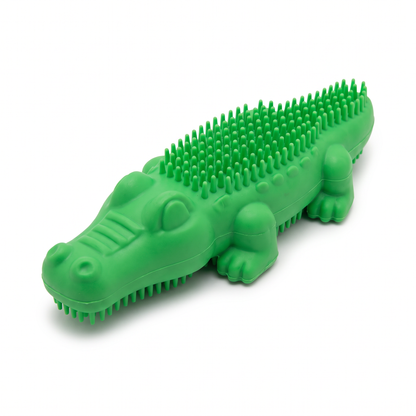 Crocodile Chew Toy for Dogs | Squeaky, Bristled Rubber, for Tough Chewers