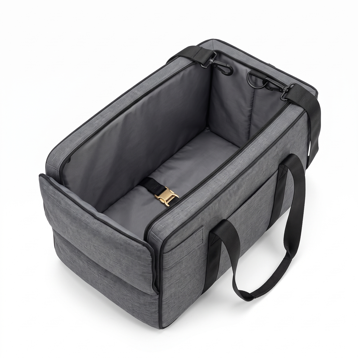 Cat Car Seat Carrier | Open-Top Booster with Safety Tether and Shoulder Strap