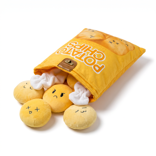 Potato Chip Bag Snuffle Toy for Dogs | Plush Chips to Hide Treats
