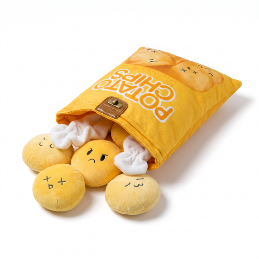 Potato Chip Bag Snuffle Toy for Dogs | Plush Chips to Hide Treats