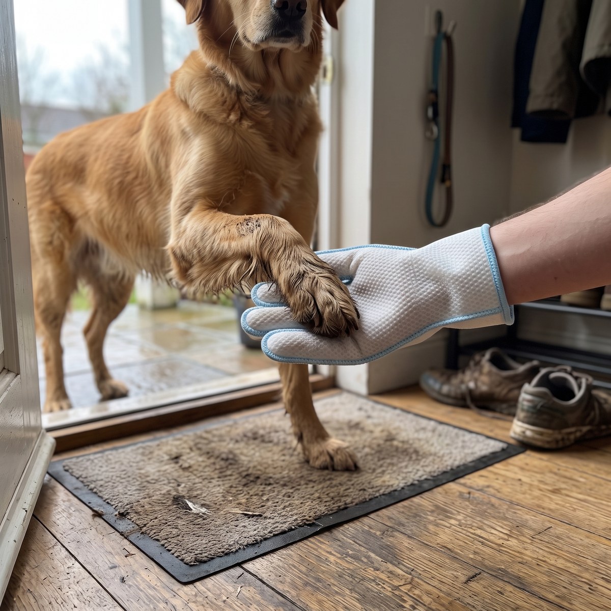 Pet Grooming Wipe Gloves for Dogs and Cats | Disposable, Five-Finger