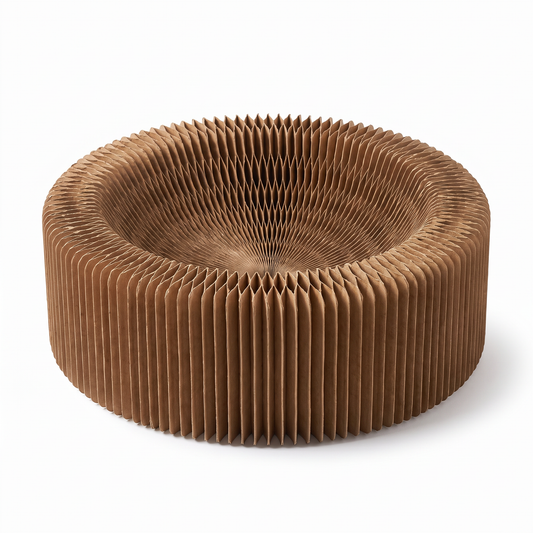 Large Accordion Cat Scratcher Bed | Corrugated Cardboard, 19.7 in
